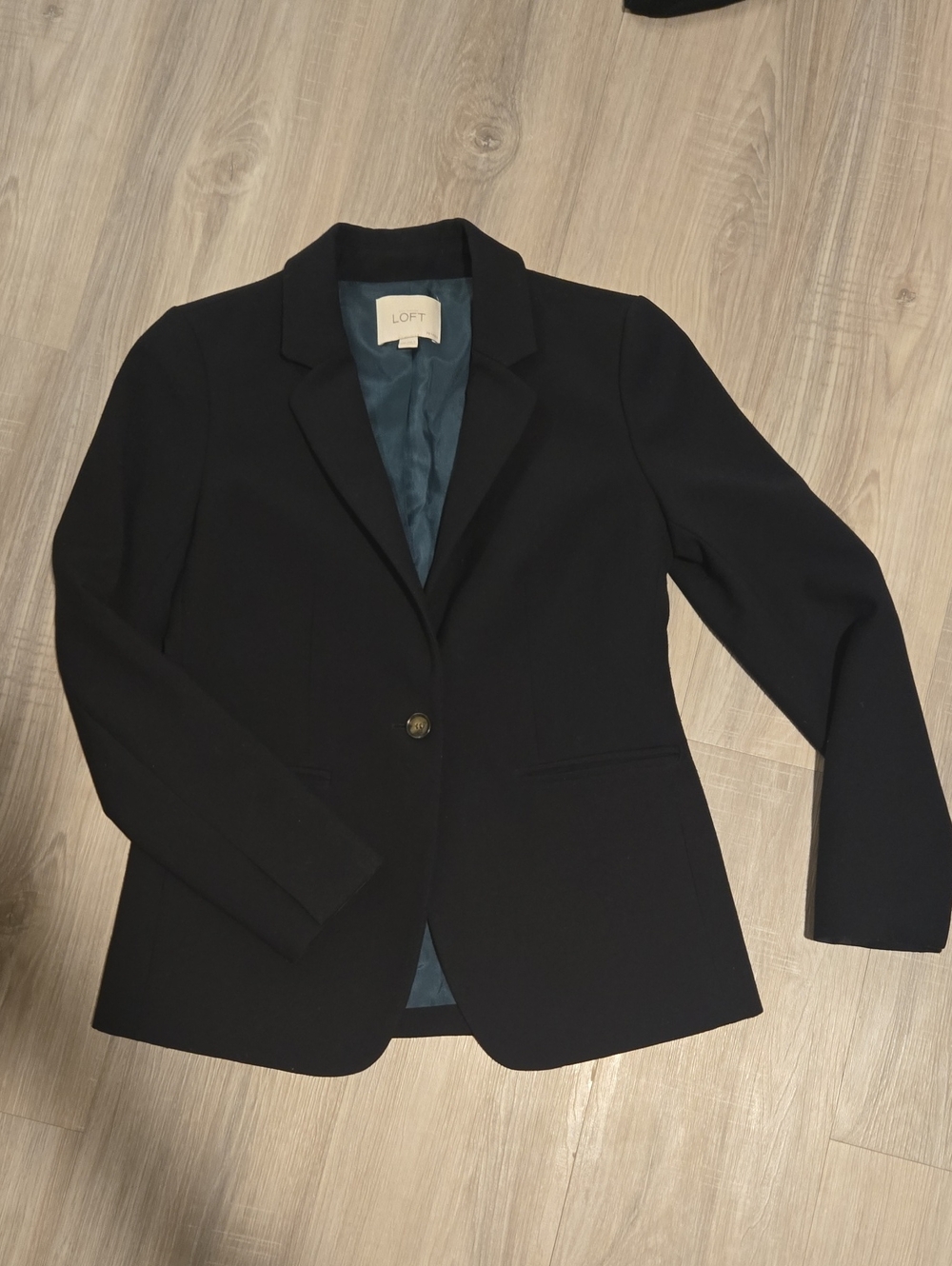 LOFT Black Single-Button Tailored Blazer
